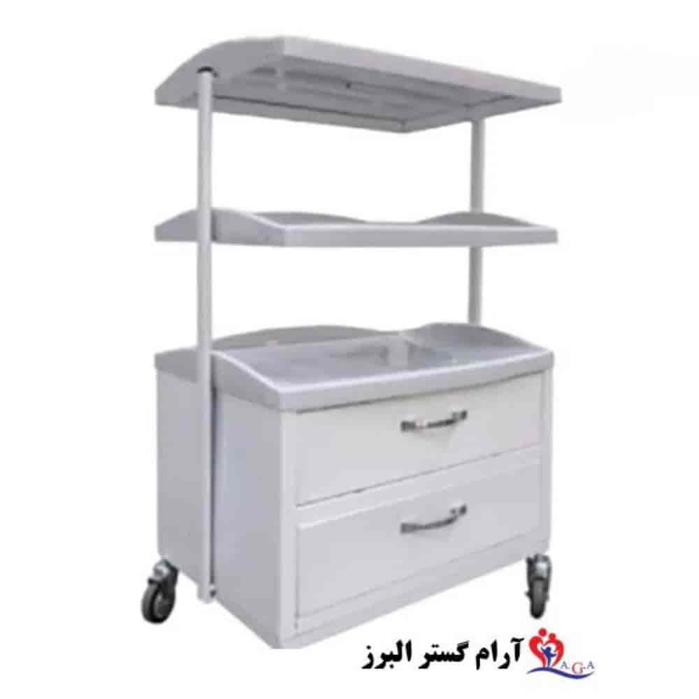 ترالی جای دستگاه دو کشو